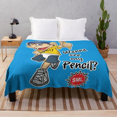 Jeffy Wanna See My Pencil? - Funny Sml Character Throw Blanket Official SML Merch