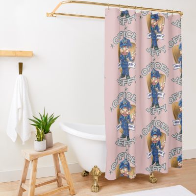 Officer Jeffy - Funny Sml Character Shower Curtain Official SML Merch