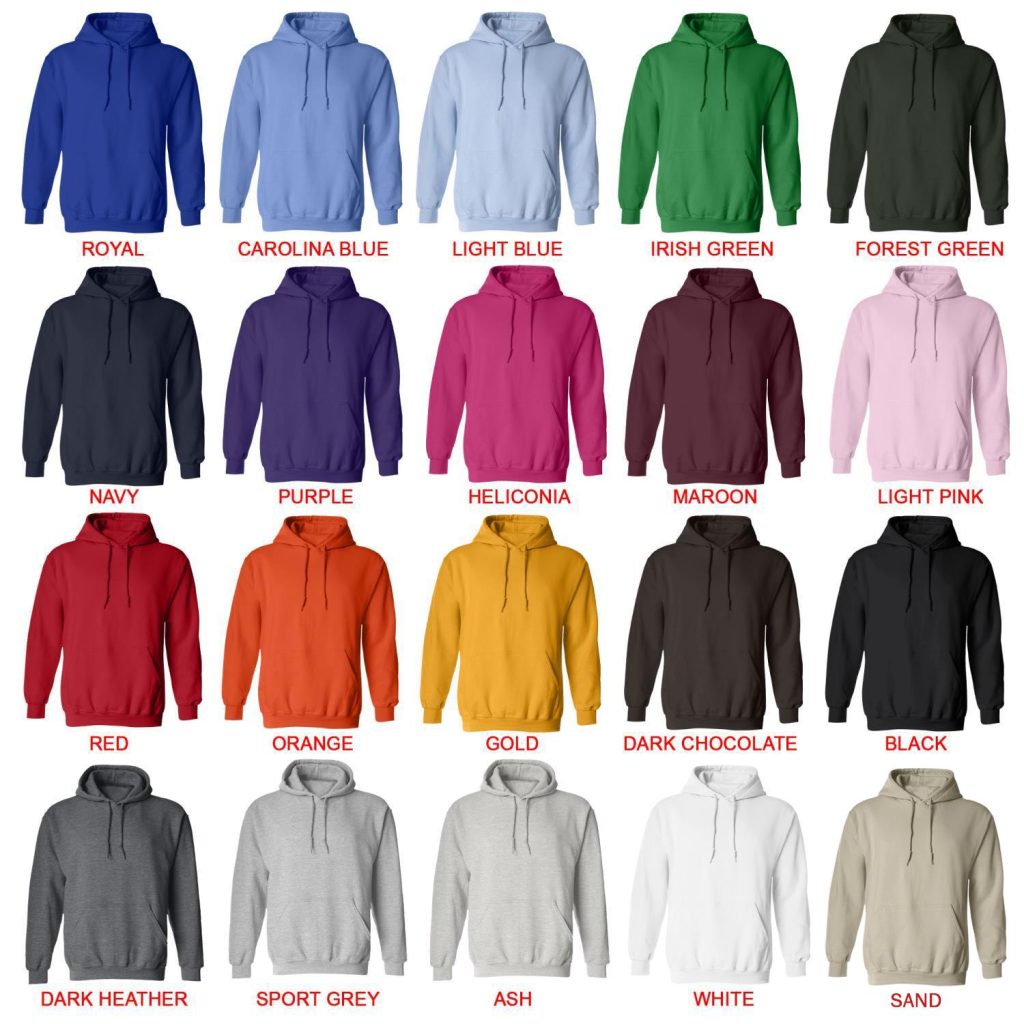 hoodie color chart - SML Merch